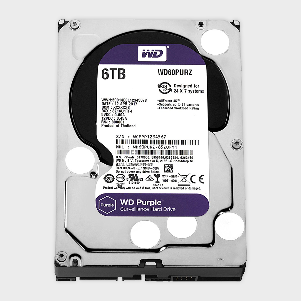 WD Purple 6TB Surveillance HDD (WD60PURZ)