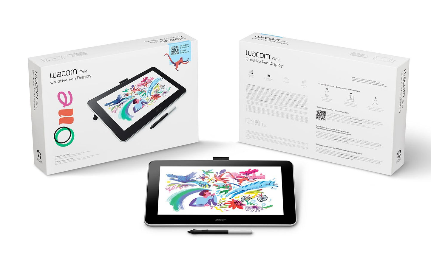 Wacom One Digital Drawing Tablet with Screen, 13.3 Inch Graphics Display for Art, Animation, Online Teaching, WFH (DTC133W0C)-Tablet Pen-Wacom-computerspace