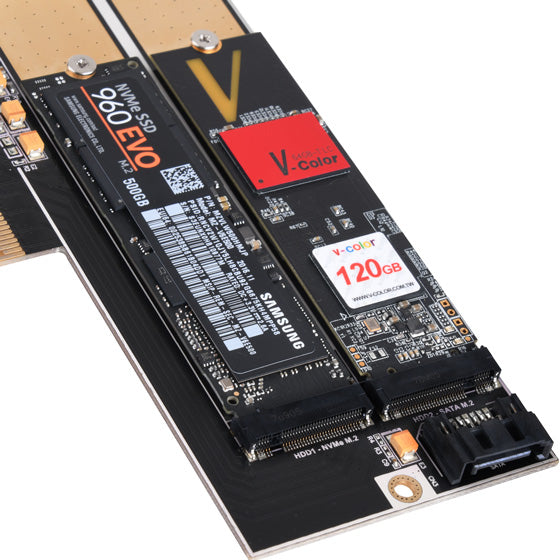 Silverstone ECM22 Adapter Card With Thermal Pad Convert M.2 ssd to PCIe X 4 and SATA