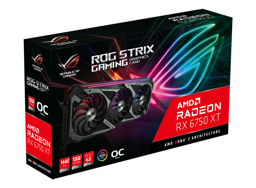 Asus ROG Strix Radeon RX 6750 XT OC Edition 12GB GDDR6 Graphics