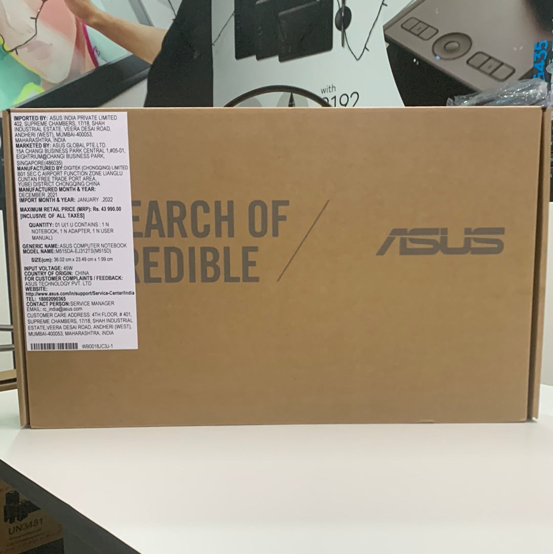 Asus M515D AMD R3 3250U 256gb pcie ssd win 10 4GB RAM 15.6 inch FHD Transparent silver Laptop-Laptops-ASUS-computerspace