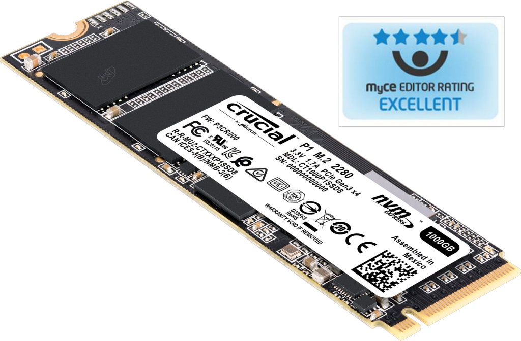 Crucial P1 500GB 3D NAND NVMe PCIe M.2 SSD
