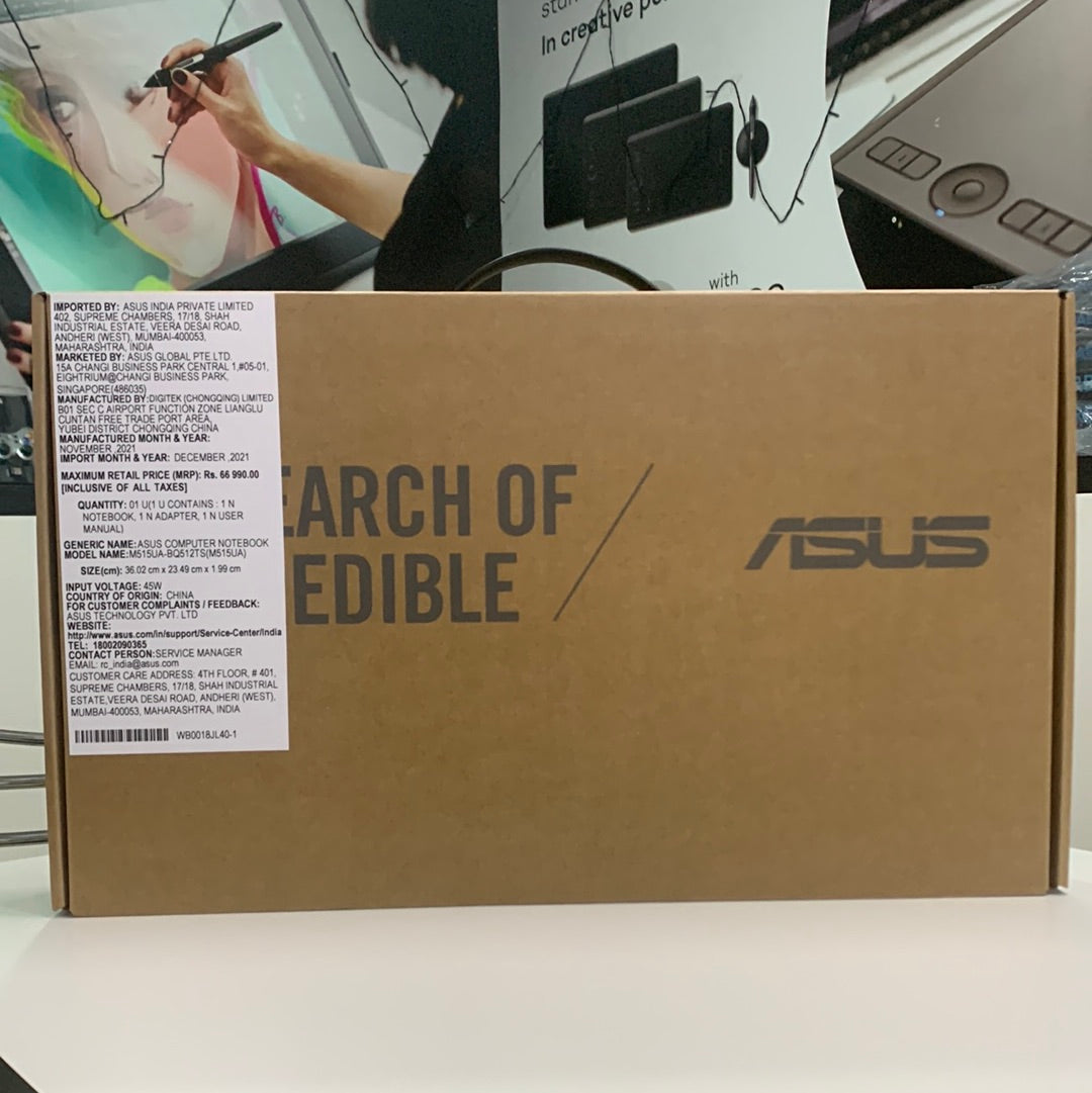 Asus M515U AMD R5-5500U 512GB pcie ssd win 10 8GB RAM 15.6 inch HD Transparent silver Laptop-Laptops-ASUS-computerspace