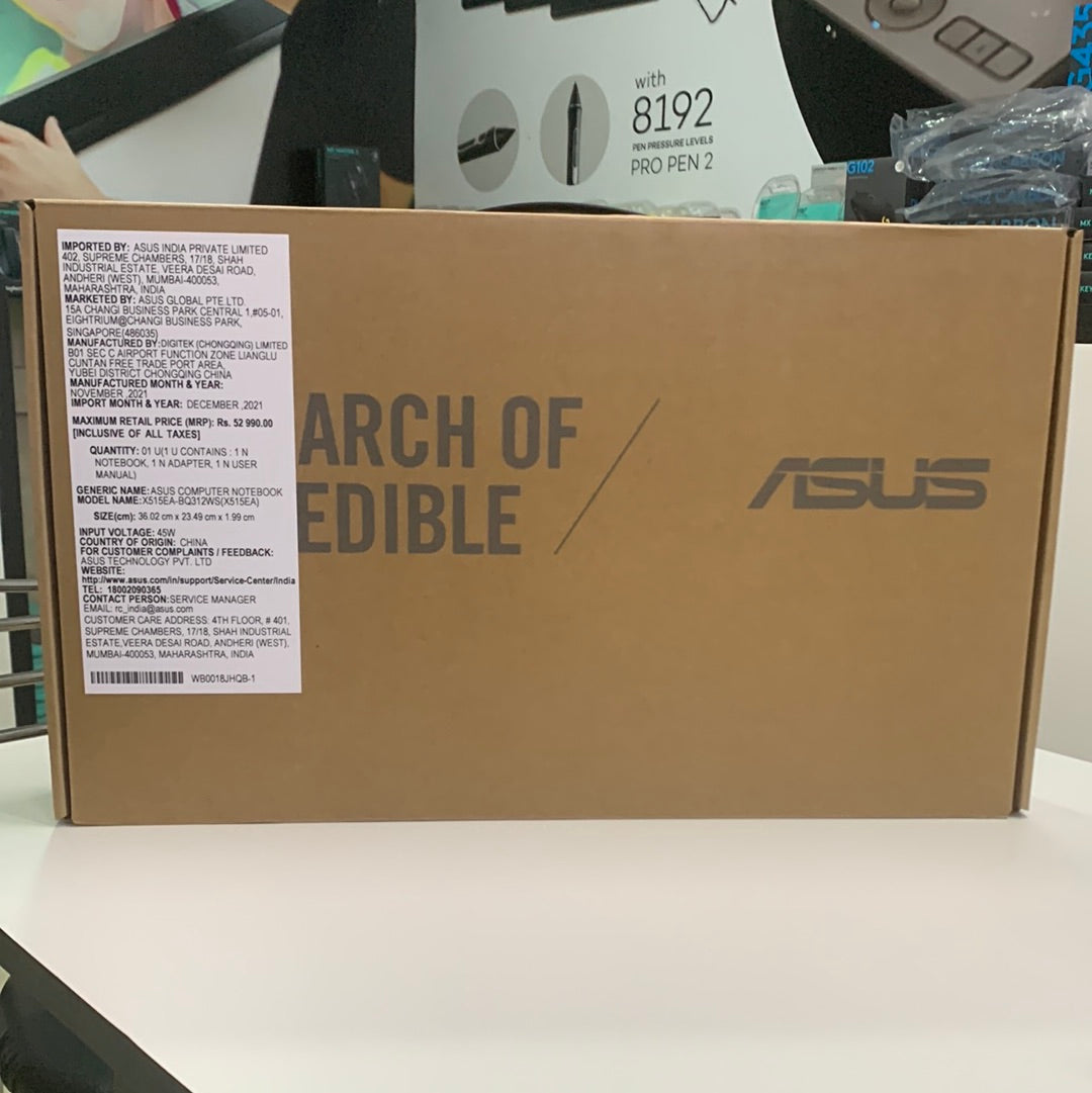 Asus X515E core i3 11th gen 256gb pcie ssd win 11 8GB RAM 15.6 inch FHD WV Transparent silver Laptop-Laptops-ASUS-computerspace