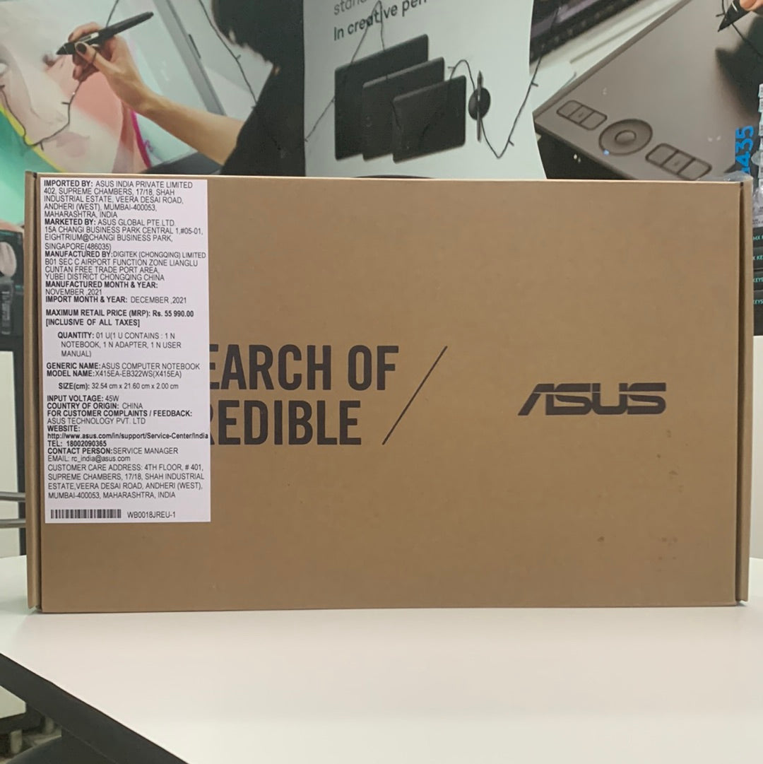 Asus X415E core i3 11th gen 512gb pcie ssd win 11 8GB RAM 15.6 inch FHD WV Transparent silver Laptop-Laptops-ASUS-computerspace