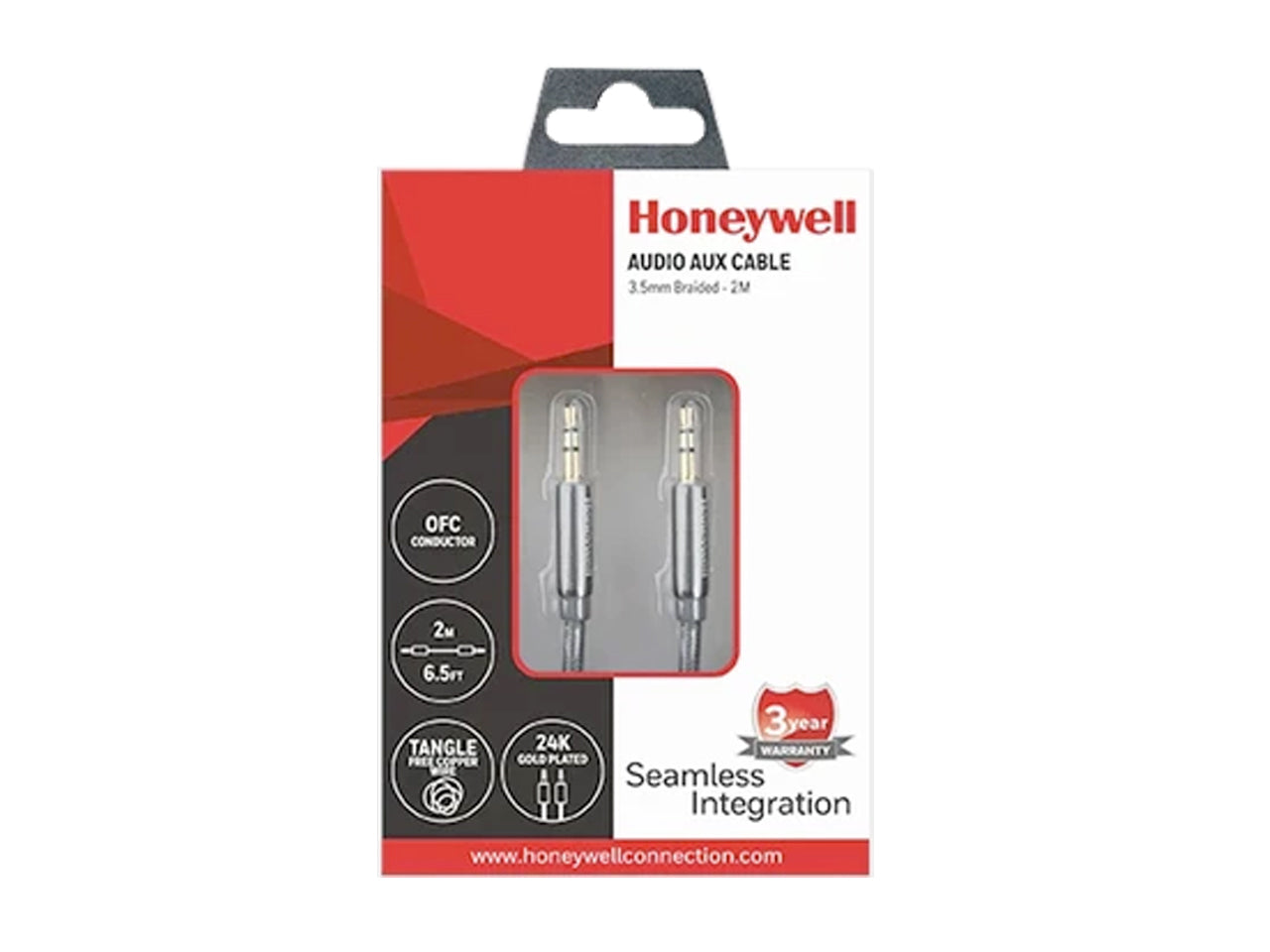 Honeywell Audio Aux Cable 3.5 mm (Braided) Grey