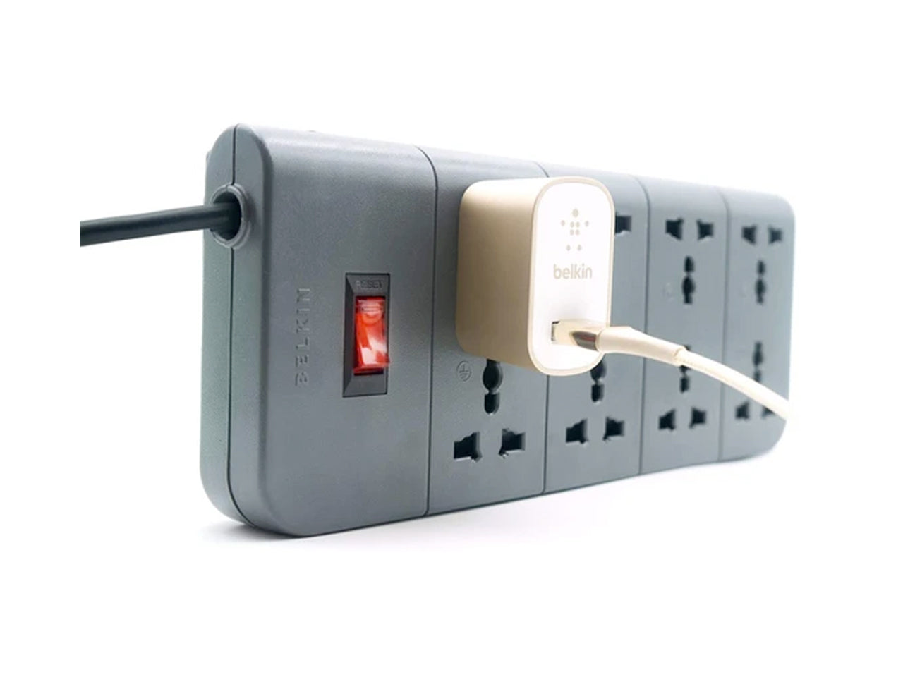 Belkin Essential Series F9E800zb2M-GRY 8-Socket Surge Protector-Surge Protector-computerspace