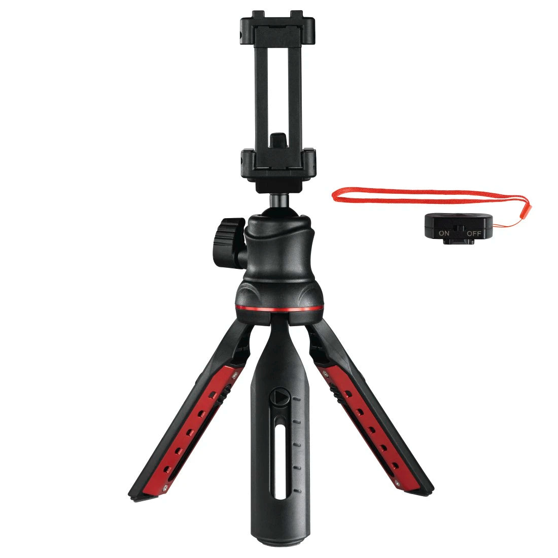 Hama Solid II Table Tripod | Adjustable Ball Head + Remote | Smartphone Tripod / Mobile Accessory | Compatible with iPhone, Android & Cameras