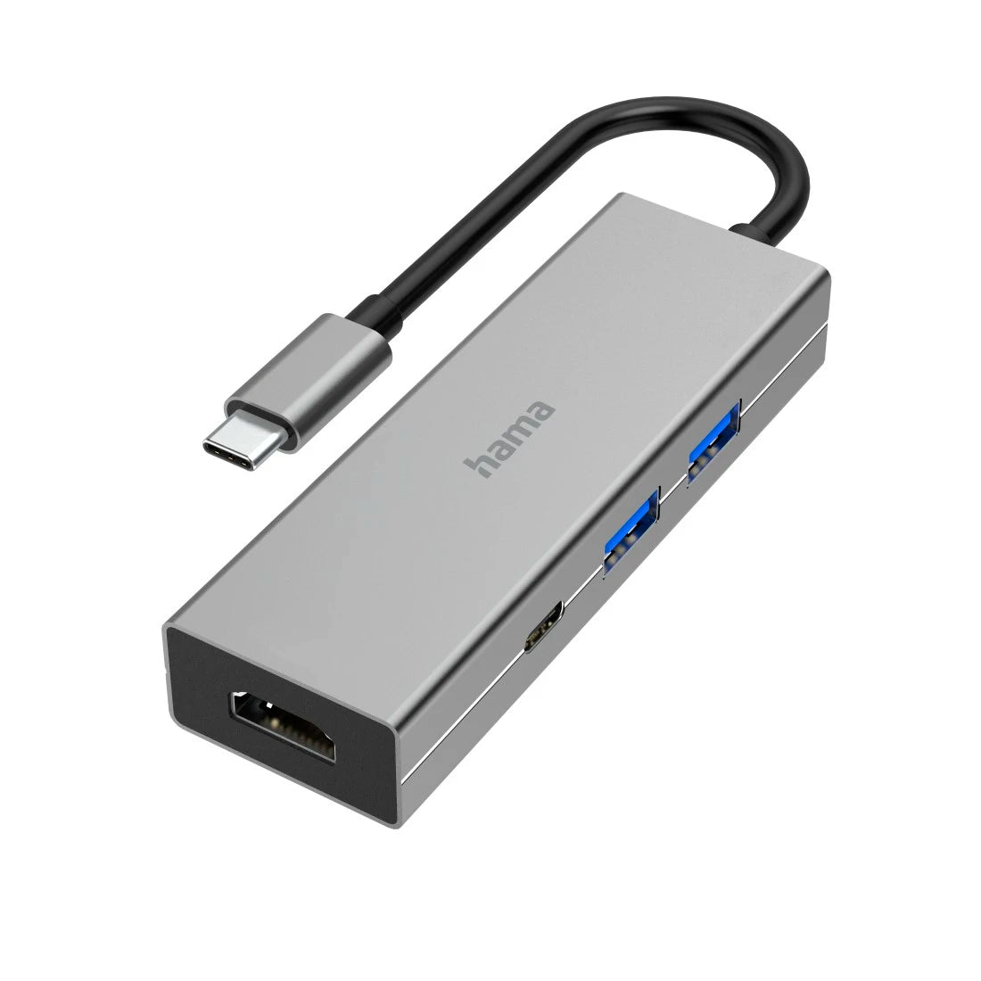 Hama USB-C Multiport Hub 4 Ports | Multiport USB Hub with HDMI, USB & PD Charging | Compatible with Laptop, MacBook & Windows PC