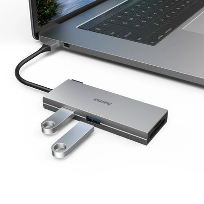 Hama USB-C Multiport Hub 6 Ports Advanced | Multiport USB Hub with HDMI, USB & PD Charging | Compatible with Laptop, MacBook & Windows PC