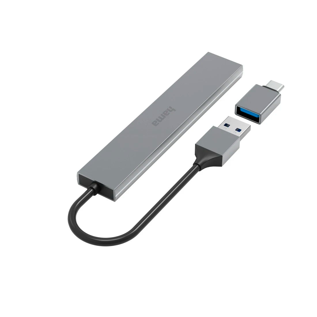 Hama USB 4 Port Hub Ultraslim 3.2 Gen | Multiport USB Hub with HDMI, USB & PD Charging | Compatible with Laptop, MacBook & Windows PC