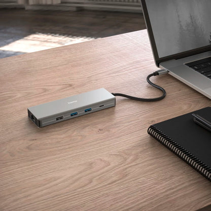 Hama Connect 2 Media 9 Port Hub | Multiport USB Hub with HDMI, USB & PD Charging | Compatible with Laptop, MacBook & Windows PC