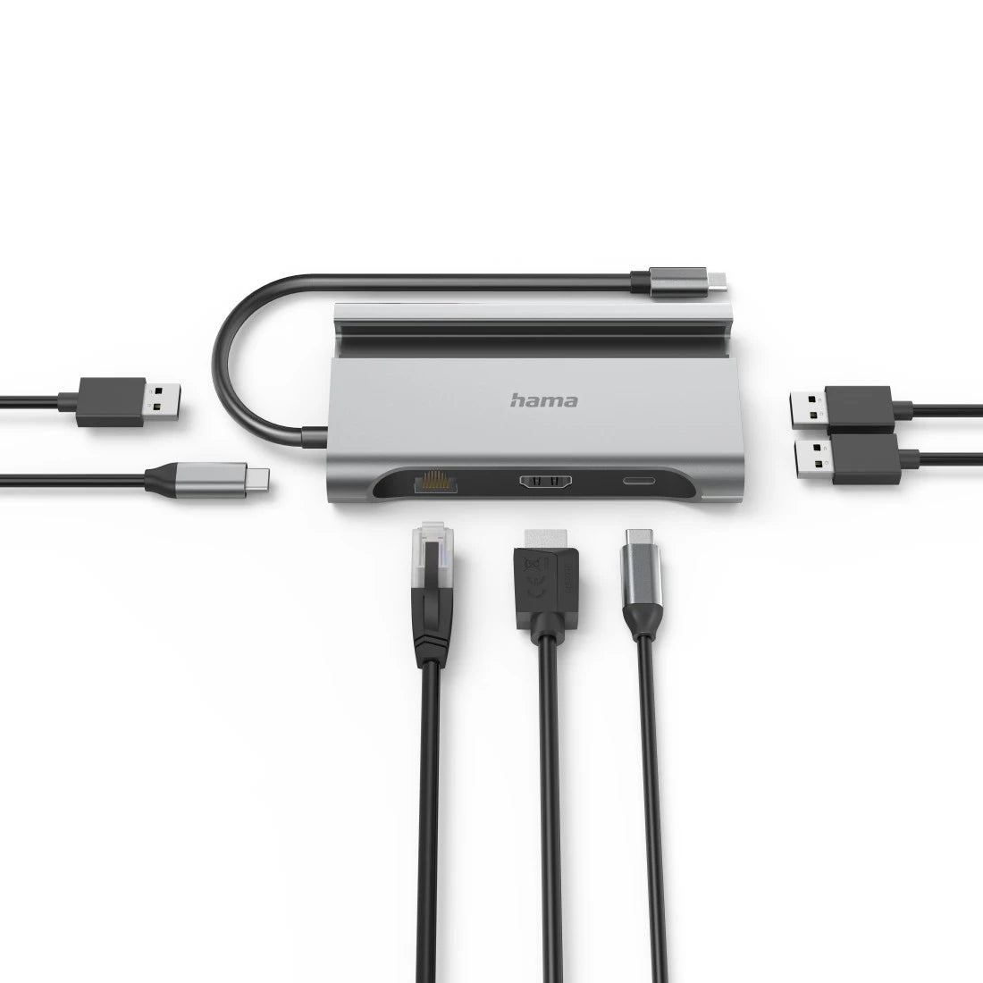 Hama Connect2Mobile 7 Port Hub | Multiport USB Hub with HDMI, USB & PD Charging | Compatible with Laptop, MacBook & Windows PC