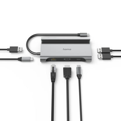 Hama Connect2Mobile 7 Port Hub | Multiport USB Hub with HDMI, USB & PD Charging | Compatible with Laptop, MacBook & Windows PC