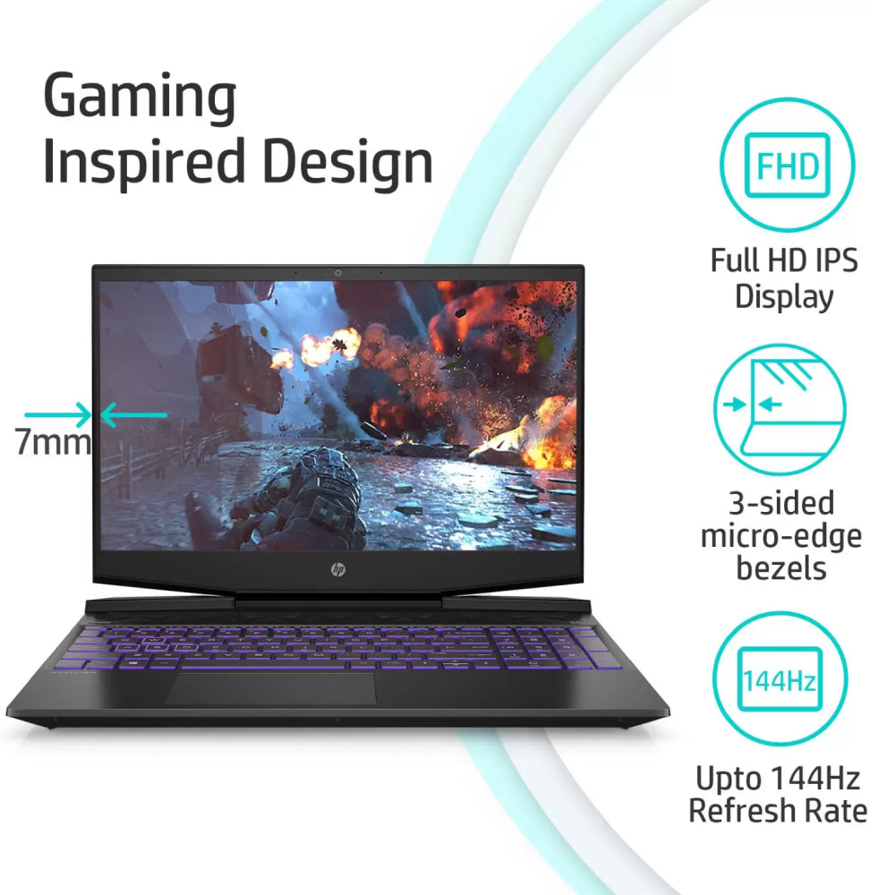 Refurbished HP Pavilion Gaming Core I5 9Th Gen - (8 GB/1 TB HDD/256 GB SSD/Windows 10 Home/4 GB Graphics/Nvidia Geforce GTX 1650) 15-Dk0272TX Gaming Laptop (15.6 Inch, Shadow Black