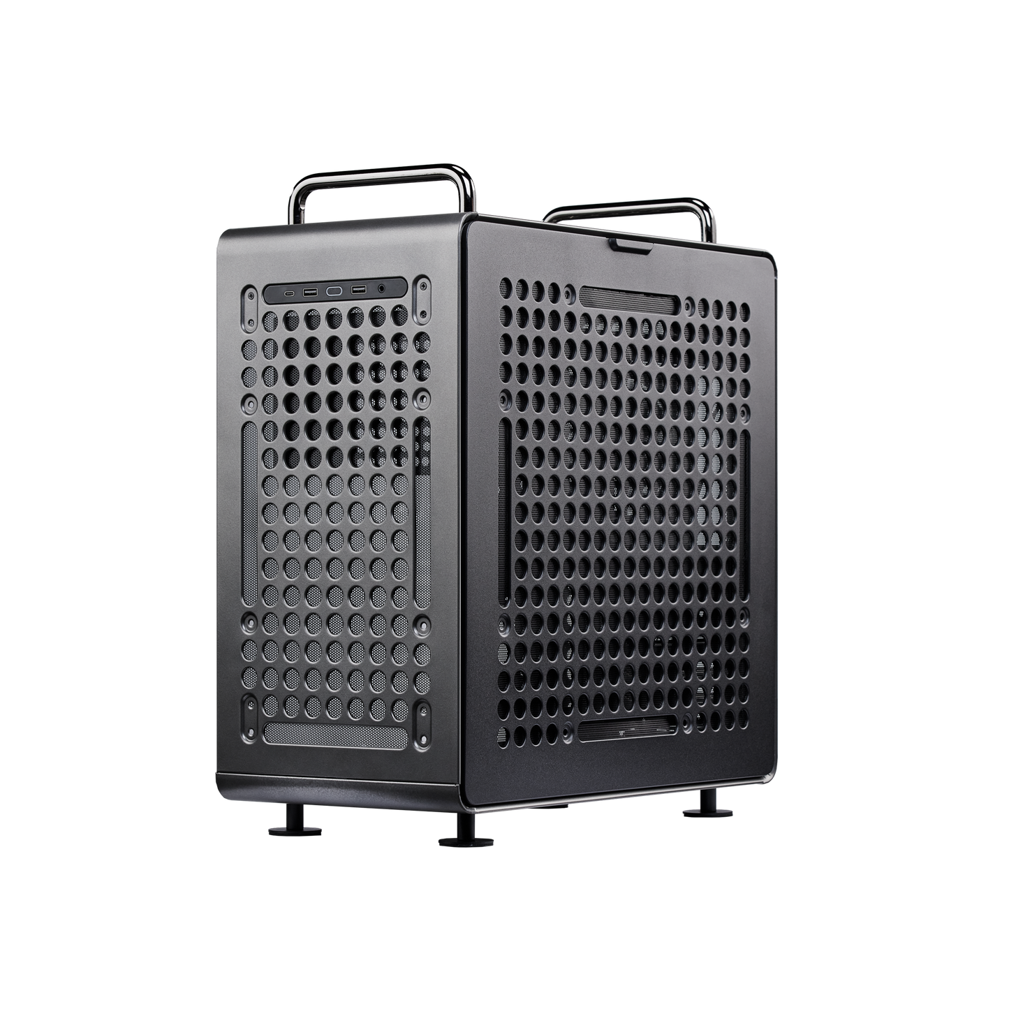 Cooler Master Qube 540 repositionable I/O panel and handles