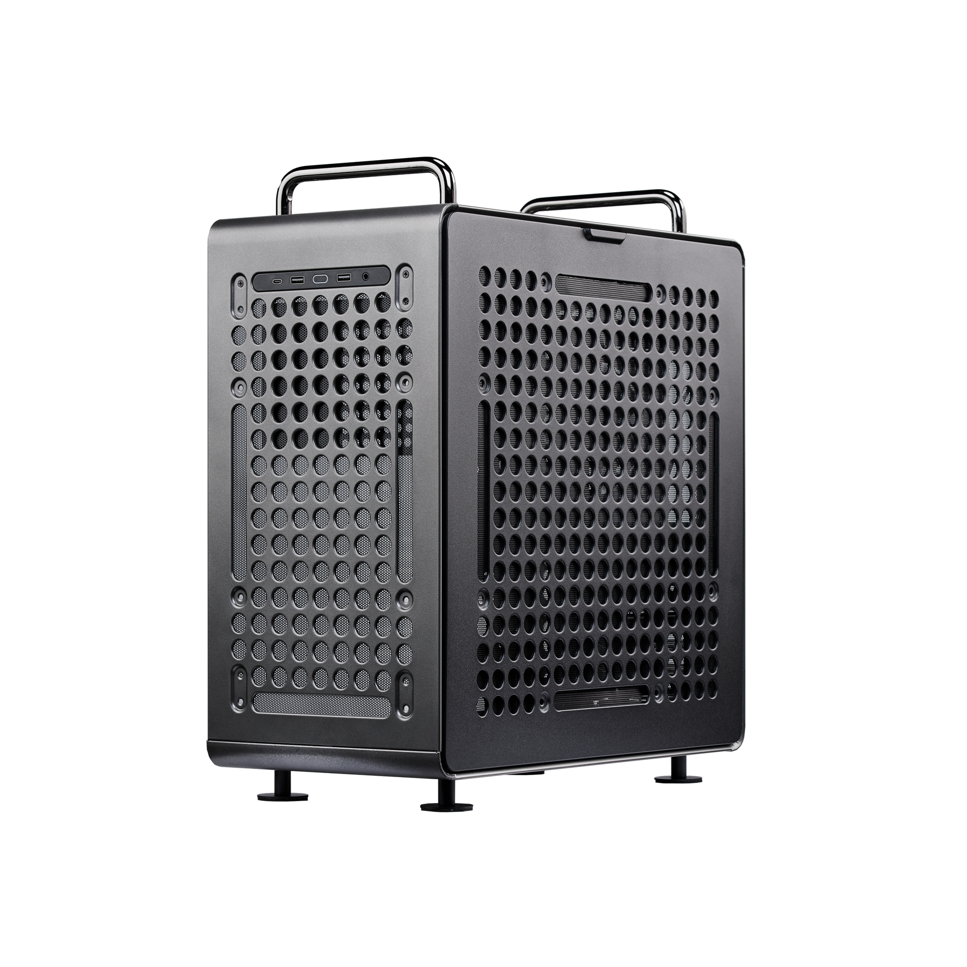 Cooler Master Qube 540 repositionable I/O panel and handles