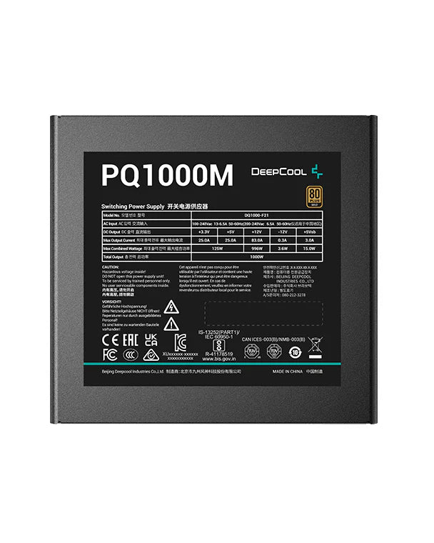 Deepcool 1000W Gold 80 plus PQ1000M Fully Modular Power Supply-Power Supply-Deepcool-computerspace