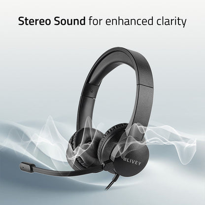 LIVEY Audixa 320DU Plus Headset with ENC Mic & Stereo Sound