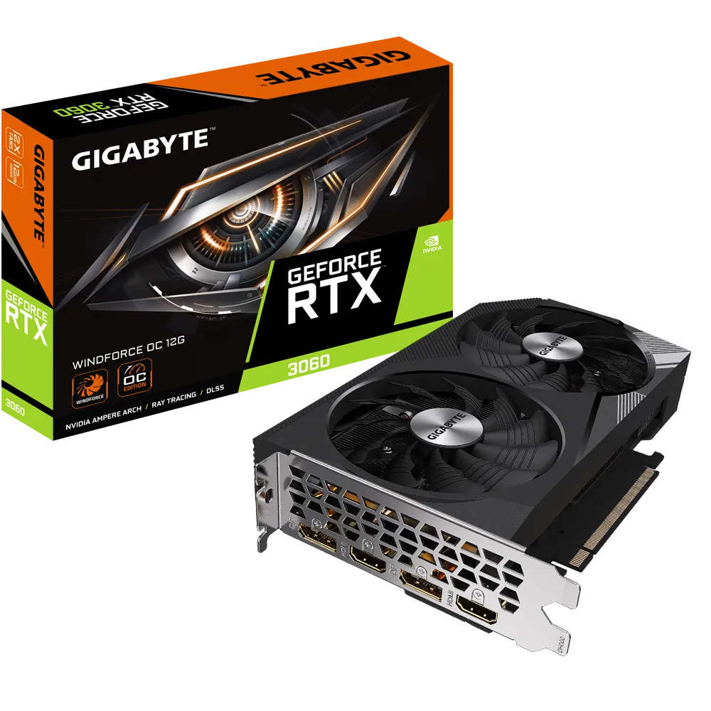 GIGABYTE Geforce RTX 3060 Windforce OC 12GB GDDR6 Graphics Card-GRAPHICS CARD-GIGABYTE-computerspace