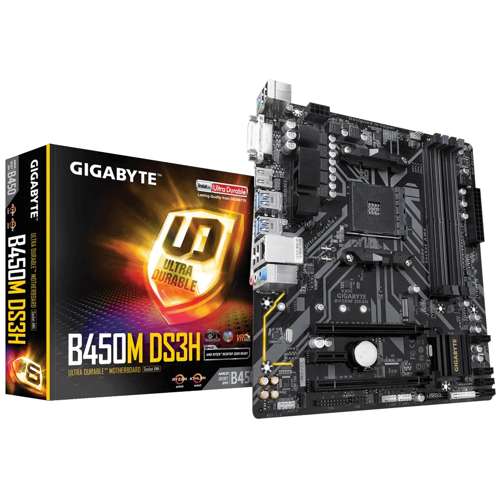 Gigabyte B450M Ds3H Motherboard-Motherboards-GIGABYTE-computerspace