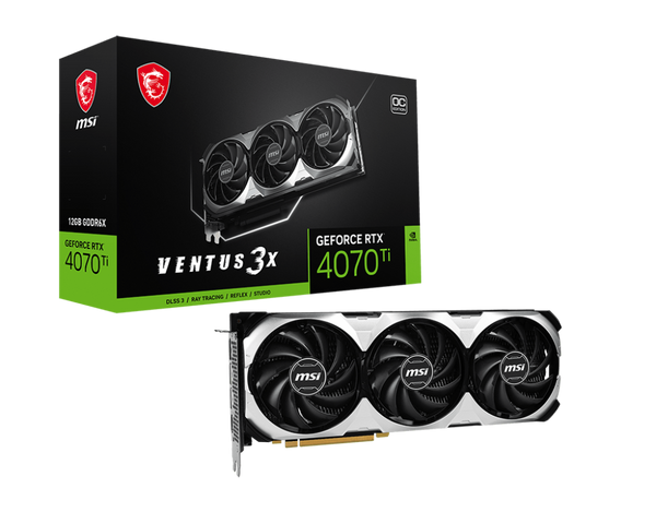 Msi Geforce Rtx 4070 Ti Ventus 3x Oc 12gb Gddr6x Graphics Card