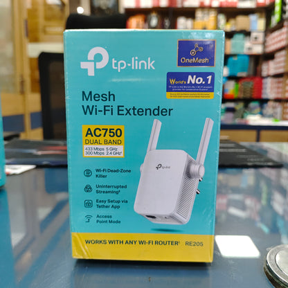 Tp-link Mesh Wi-fi extender Ac750 dual Band 433mbps 5Ghz 300mbps 2.4ghz-Router-Computerspace-computerspace