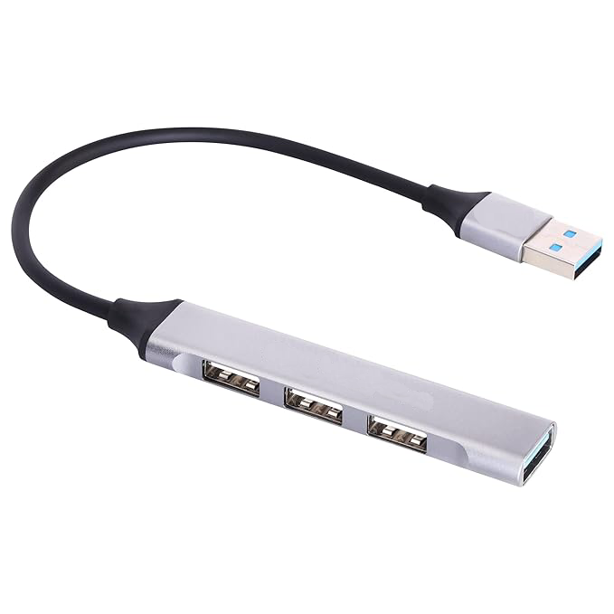 USB 3.0 4 Port hub with Hi Speed Data Transfer, Aluminum body, Sleek Design and Plug Play Usage