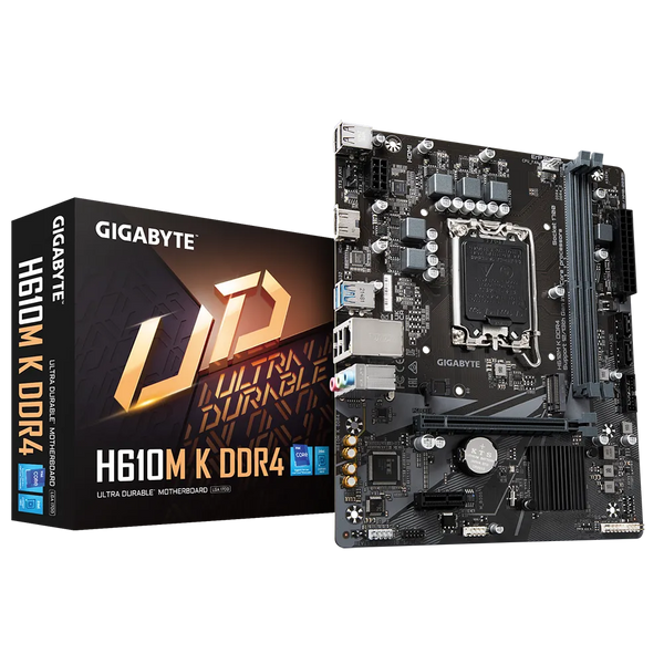 Gigabyte H610M K PCIe 4.0* Design, Gen3 x4 M.2, GbE LAN, Anti-Sulfur Resistor, Smart Fan 6 Motherboard