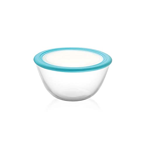 CELLO Ornella Toughened Glass Mixing Bowl Without Lid | Microwave Safe & Dishwasher Safe | Clear & Non- Porous Glass | Scratch Resistant | Transparent