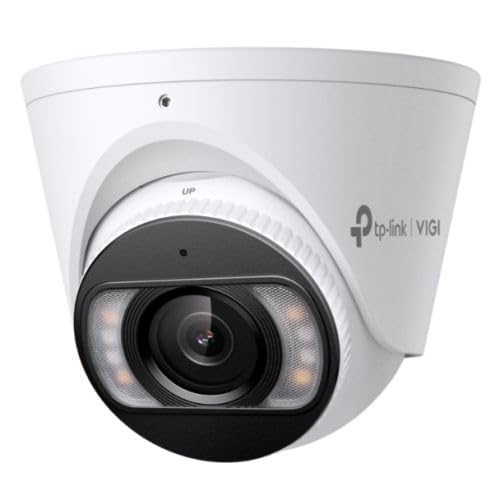 VIGI InSight S485(4mm) 4K 8MP Full-Color Turret Network Camera, Ultra HD CCTV Camera with RJ45 PoE Support, People & Vehicle Analytics, Human & Vehicle Classification, Two-Way Audio, Active Defence