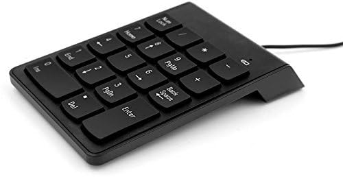 CS USB Numeric Keypad Portable Slim Mini Number Pad for Laptop Desktop Computer PC, Full Size 18 Key, Big Print Letters - Black