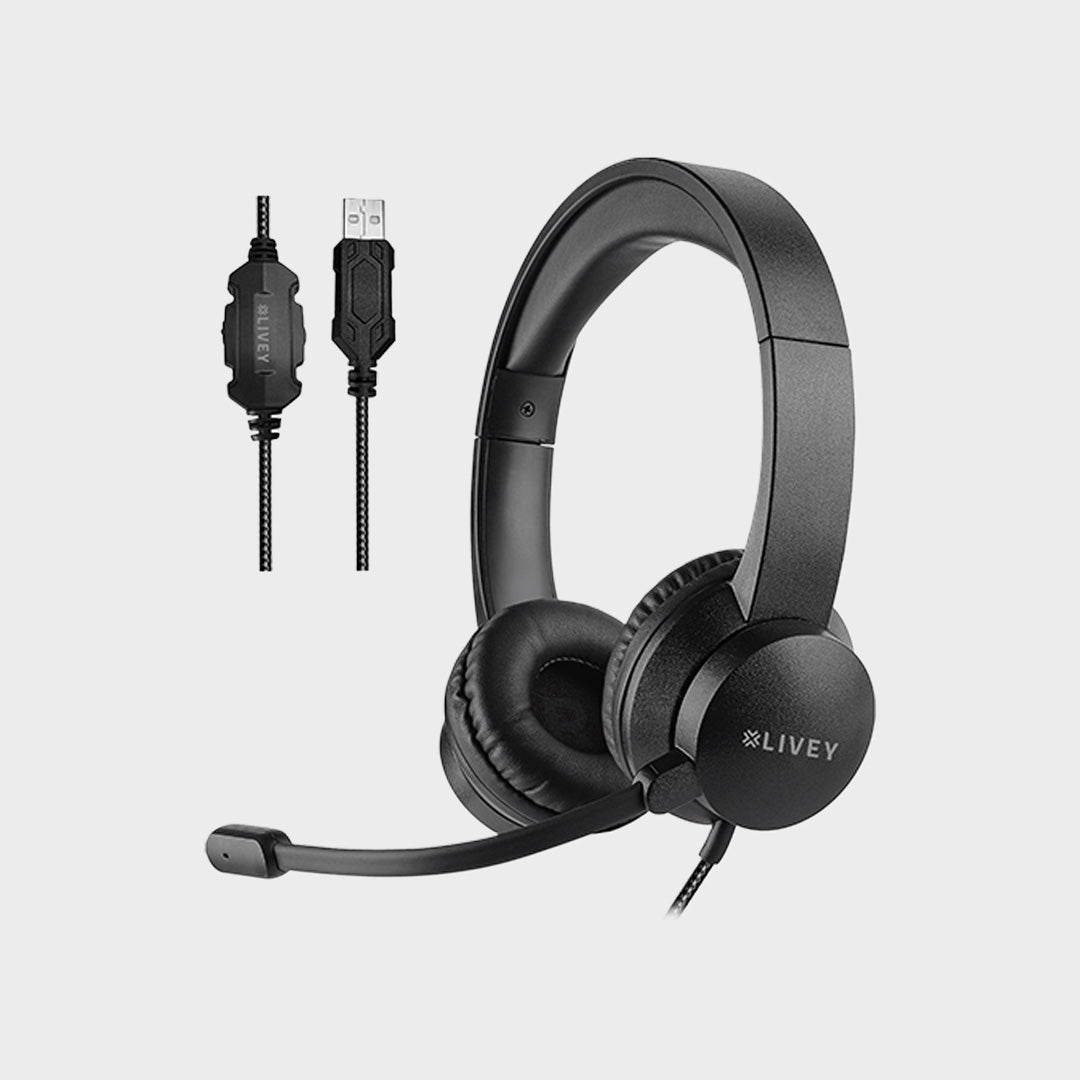 LIVEY Audixa 320DU Plus Headset with ENC Mic & Stereo Sound