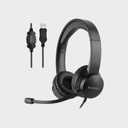 LIVEY Audixa 320DU Plus Headset with ENC Mic & Stereo Sound