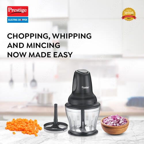 Prestige PEC 4.0 Electric Vegetable & Fruit Chopper — Compact One-Touch Kitchen Chopper