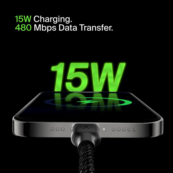 Belkin USB-C to USB-A Cable 2M Black – Fast Charge & Sync
