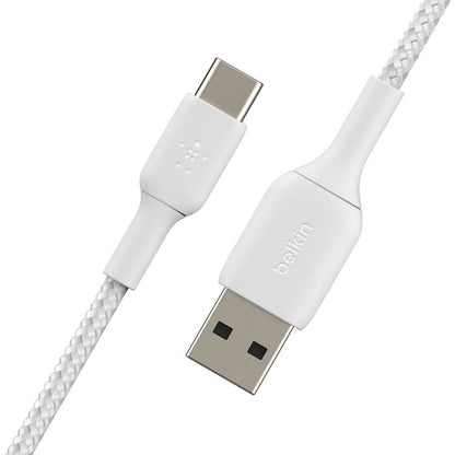 Belkin Braided USB-C to USB-A Cable 2M White – Fast Charge