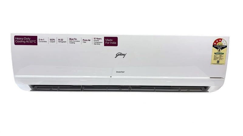 Godrej 1.5 Ton 3 Star Split Inverter AC – 5-in-1 Convertible, 52° Heavy Duty Cooling (18Y3TG, 2026 Model)