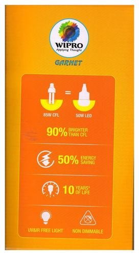 Wipro 50W B22D LED Cool Day Light Bulb-Led Bulb-Wipro-computerspace