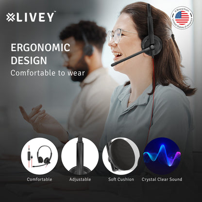 LIVEY Audixa 410DJU Dual Option 3.5mm+USB Headset