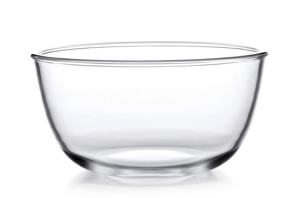 CELLO Ornella Toughened Glass Mixing Bowl Without Lid | Microwave Safe & Dishwasher Safe | Clear & Non- Porous Glass | Scratch Resistant | Transparent