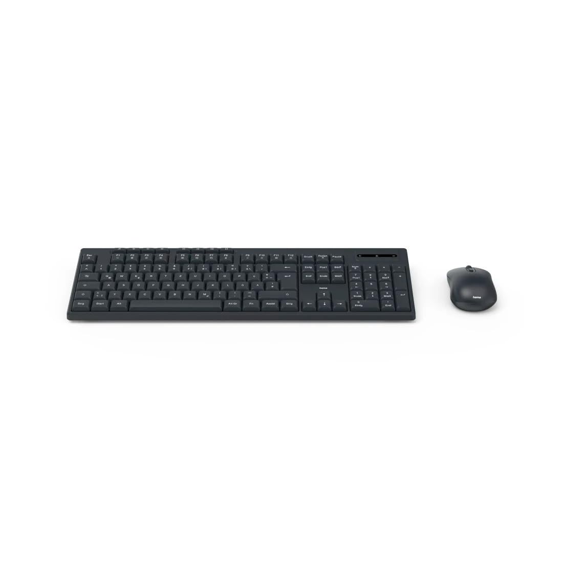 Hama “WKM-200” Wireless Keyboard & Mouse Set, Wireless Keyboard with 8 Media Keys-Black