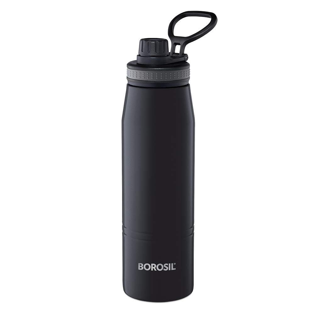 Borosil 900ml Gosports Stainless Steel Water Bottle | Double Wall Vacuum Insulated Flask | Hot 14 Hrs & Cold 18 Hrs | Leakproof, BPA Free | ISI Certified | 1 Year Warranty
