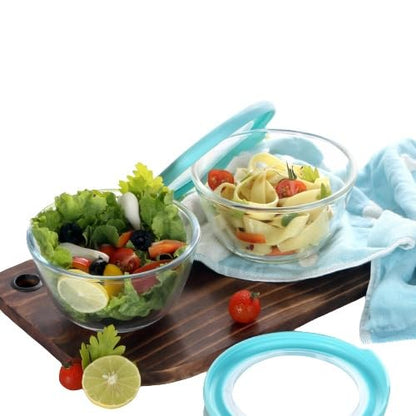 CELLO Ornella Toughened Glass Mixing Bowl Without Lid | Microwave Safe & Dishwasher Safe | Clear & Non- Porous Glass | Scratch Resistant | Transparent