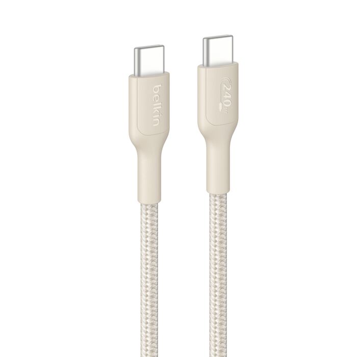Belkin Braided USB-C to USB-C 240W Cable 1M Sand