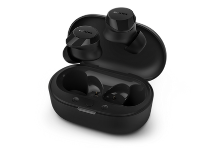 Philips True Wireless Headphones TAT1209BK/00 Up to 18 hours of play time with the case IPX4 splash and sweat resistant Black