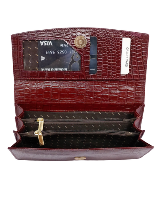 Regal Pixies Genuine Leather Ladies Wallet | FIRE BRICK COLOR