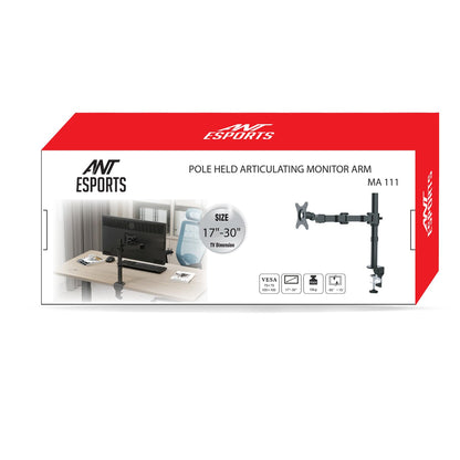 Ant Esports MA111 Pole Held Articulating Single Arm Desk Mount – Black
