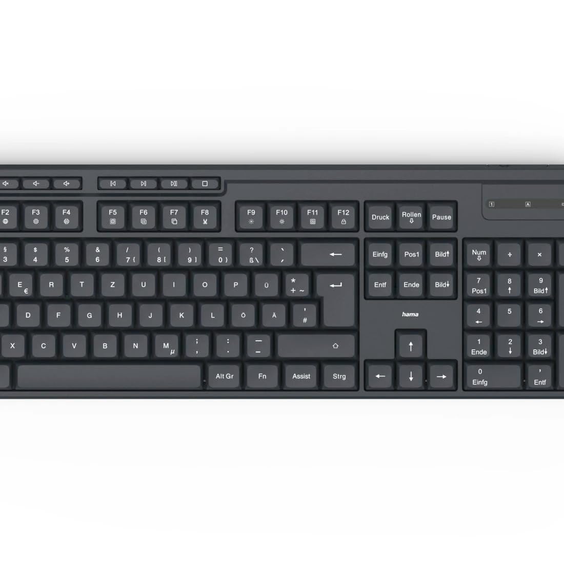 Hama “WKM-200” Wireless Keyboard & Mouse Set, Wireless Keyboard with 8 Media Keys-Black
