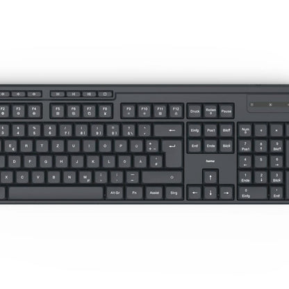 Hama “WKM-200” Wireless Keyboard & Mouse Set, Wireless Keyboard with 8 Media Keys-Black